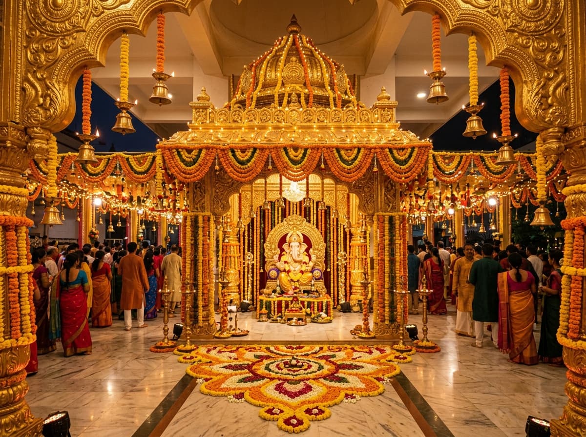 Grand Temple Mandap & Floral Decor